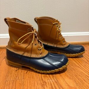 Vintage LL Bean Womens Duck Boot Size 9 Freeport Maine Leather Rubber Lace Up